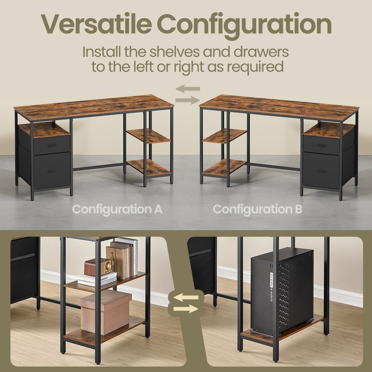 Office Computer Desk - Wood - Vintage