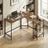 L-Shaped Writing Desk, 2 Storage Shelves - Wood and Steel - Brown