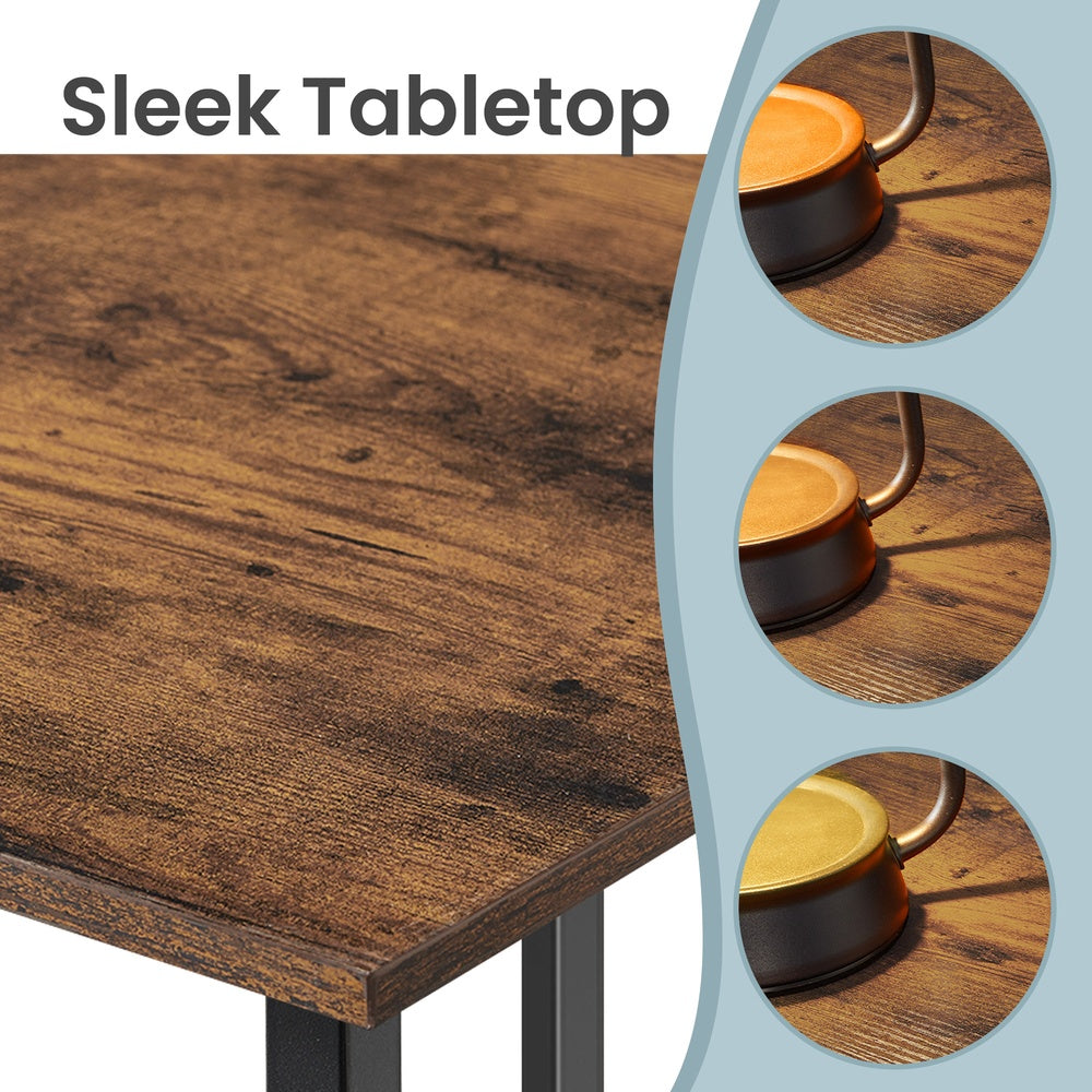 L-Shaped Writing Desk, 2 Storage Shelves - Wood and Steel - Brown