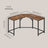 L-Shaped Office Desk - Wood and Steel - Brown