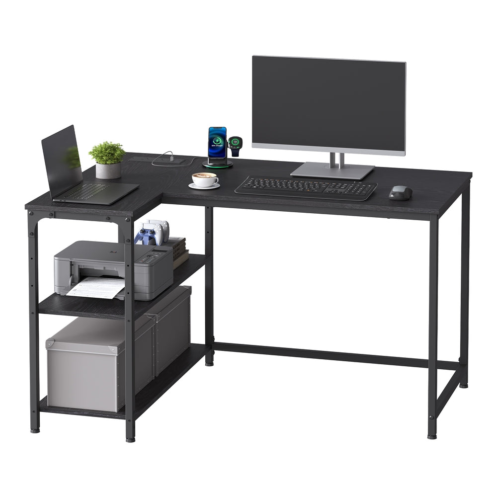 Corner Computer Desk - 110L - Particleboard - Power Outlets