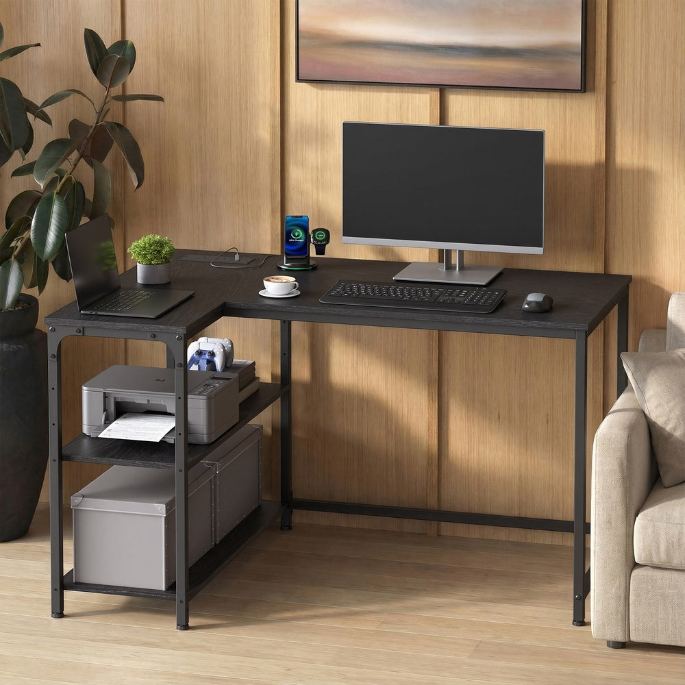 Corner Computer Desk - 110L - Particleboard - Power Outlets