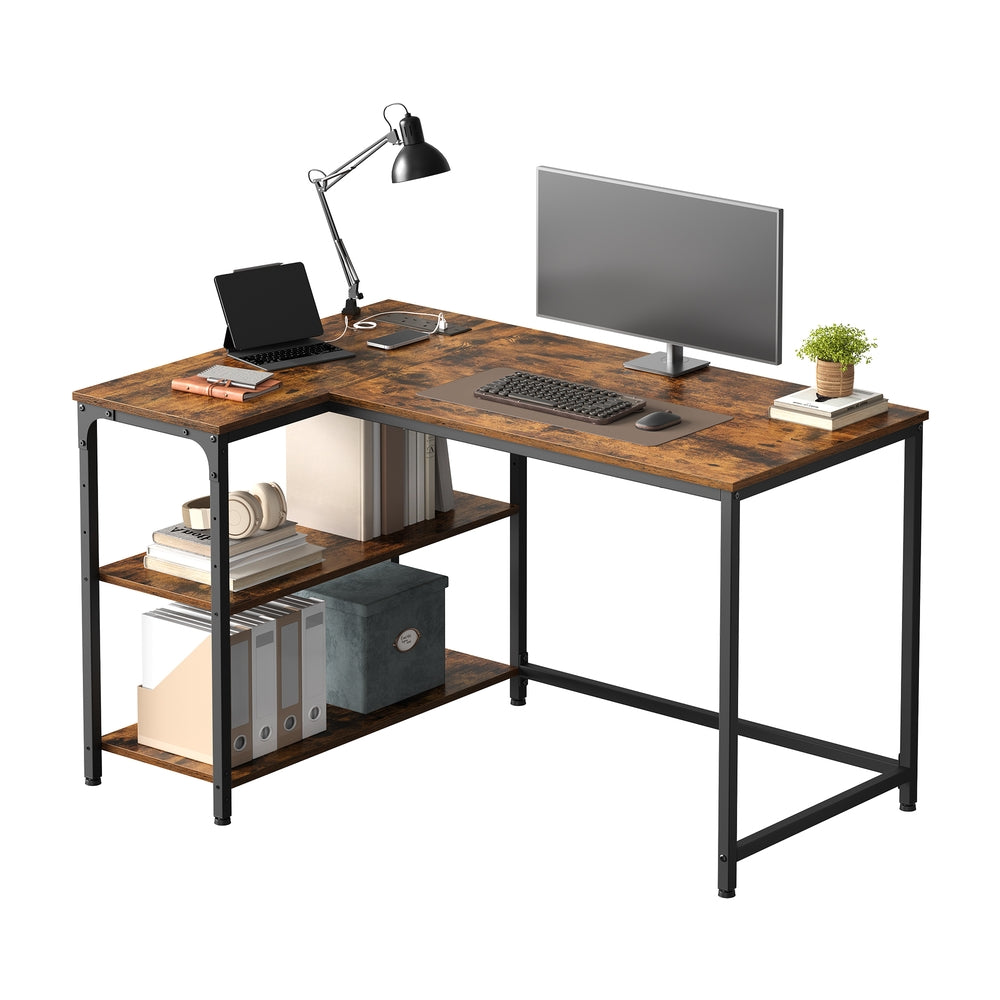 Corner Computer Desk - 110L - Particleboard - Power Outlets