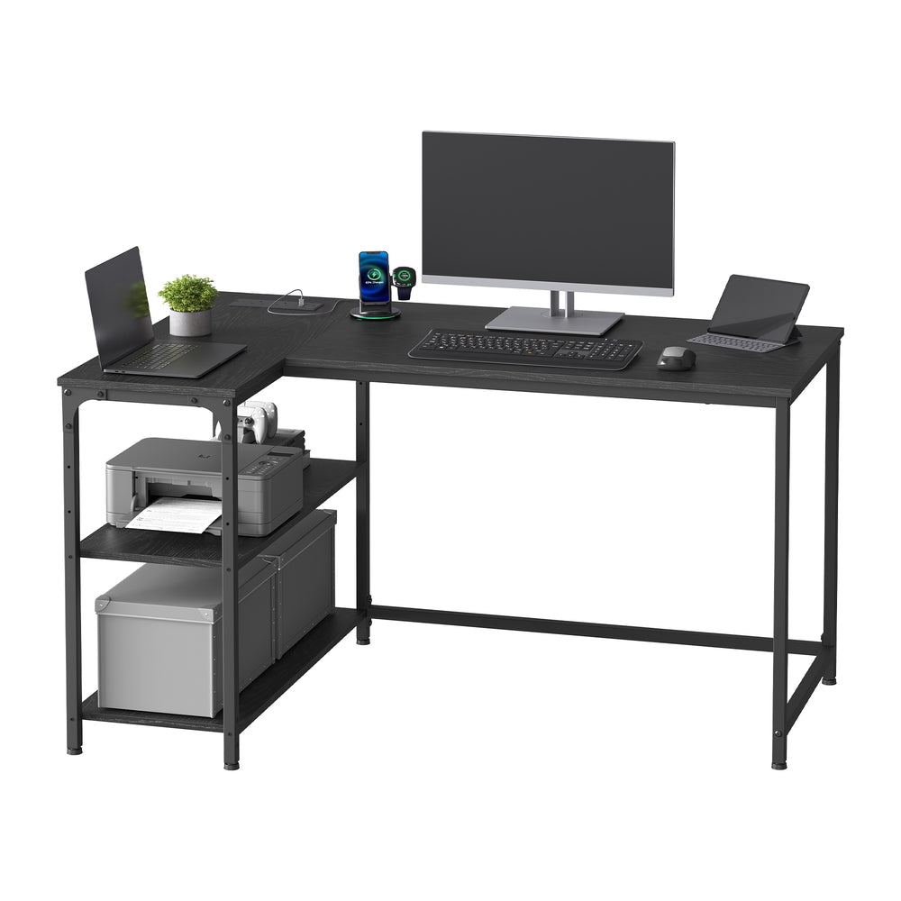 Corner Computer Desk - 120L - Particleboard - Power Outlets