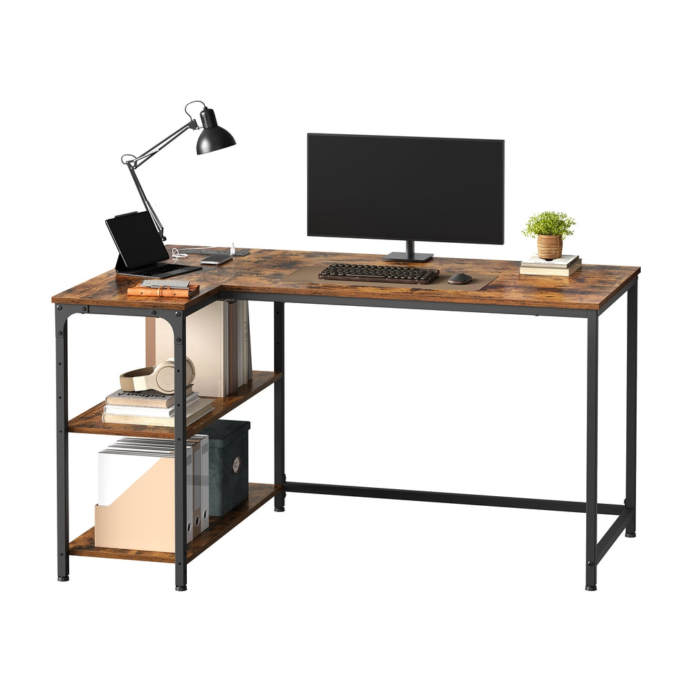 Corner Computer Desk - 120L - Particleboard - Adjustable Shelves