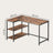 L Shaped Corner Computer Desk - 110L - Particleboard - Adjustable Storage Shelves