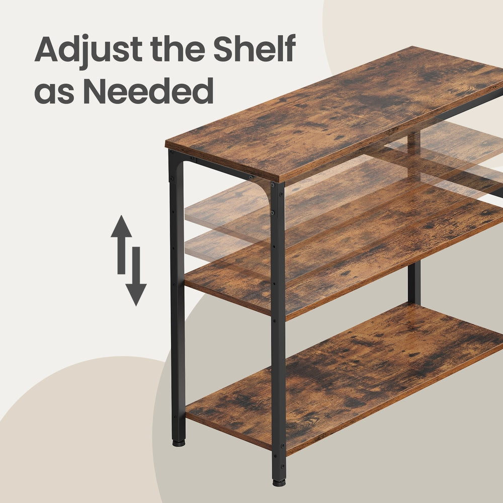 L Shaped Corner Computer Desk - 110L - Particleboard - Adjustable Storage Shelves
