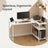 L Shaped Corner Computer Desk - 110L - Particleboard - Adjustable Storage Shelves