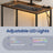 Gaming Desk - Wood - Black - LED Lighting and Built-in Power Outlets