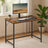 Gaming Desk - Wood - Black - LED Lighting and Built-in Power Outlets