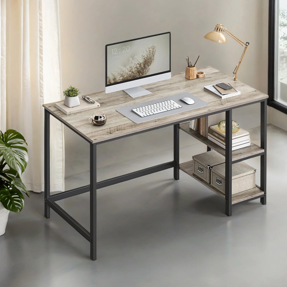 Office Desk, Computer Desk - Particleboard and Steel- Product - Greige