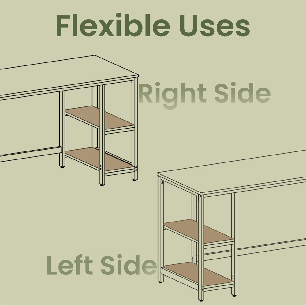 Office Desk, Computer Desk - Particleboard and Steel- Product - Greige
