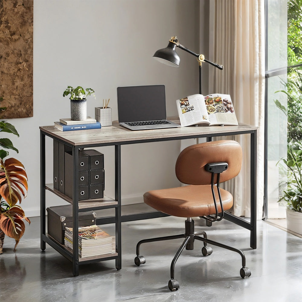 Office Desk, Computer Desk - Particleboard and Steel- Product - Greige