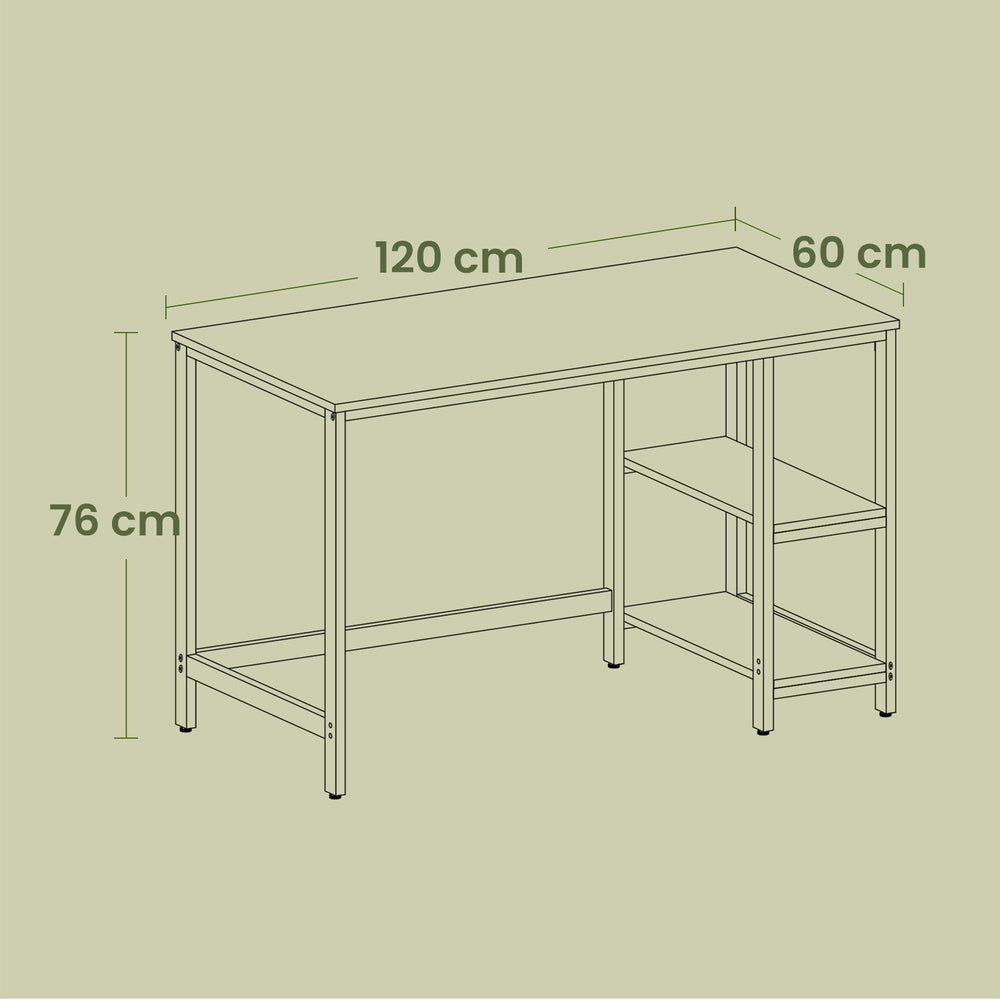 Office Desk, Computer Desk - Particleboard and Steel- Product - Greige