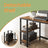 Writing Desk - Metal Frame - Rustic Brown and Black - Two Shelves for Versatile Storage