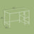 Writing Desk - Metal Frame - Rustic Brown and Black - Two Shelves for Versatile Storage