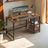 Writing Desk - Metal Frame - Rustic Brown and Black - Two Shelves for Versatile Storage