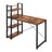 Writing Desk - Wood - Rustic Brown and Black - Stable with Storage Shelves