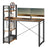 Writing Desk - Wood - Rustic Brown and Black - Stable with Storage Shelves