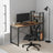 Writing Desk - Wood - Rustic Brown and Black - Stable with Storage Shelves
