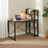 Writing Desk - Wood - Rustic Brown and Black - Stable with Storage Shelves