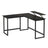 Computer Desk, L-Shaped Writing Workstation - Wood and Steel - Black