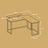 Computer Desk, L-Shaped Writing Workstation - Wood and Steel - Black