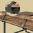 L-Shaped Corner Desk - Wood - Rustic Brown and Black - Space Saving Design with Monitor Stand