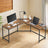 L-Shaped Corner Desk - Particle Board - Brown