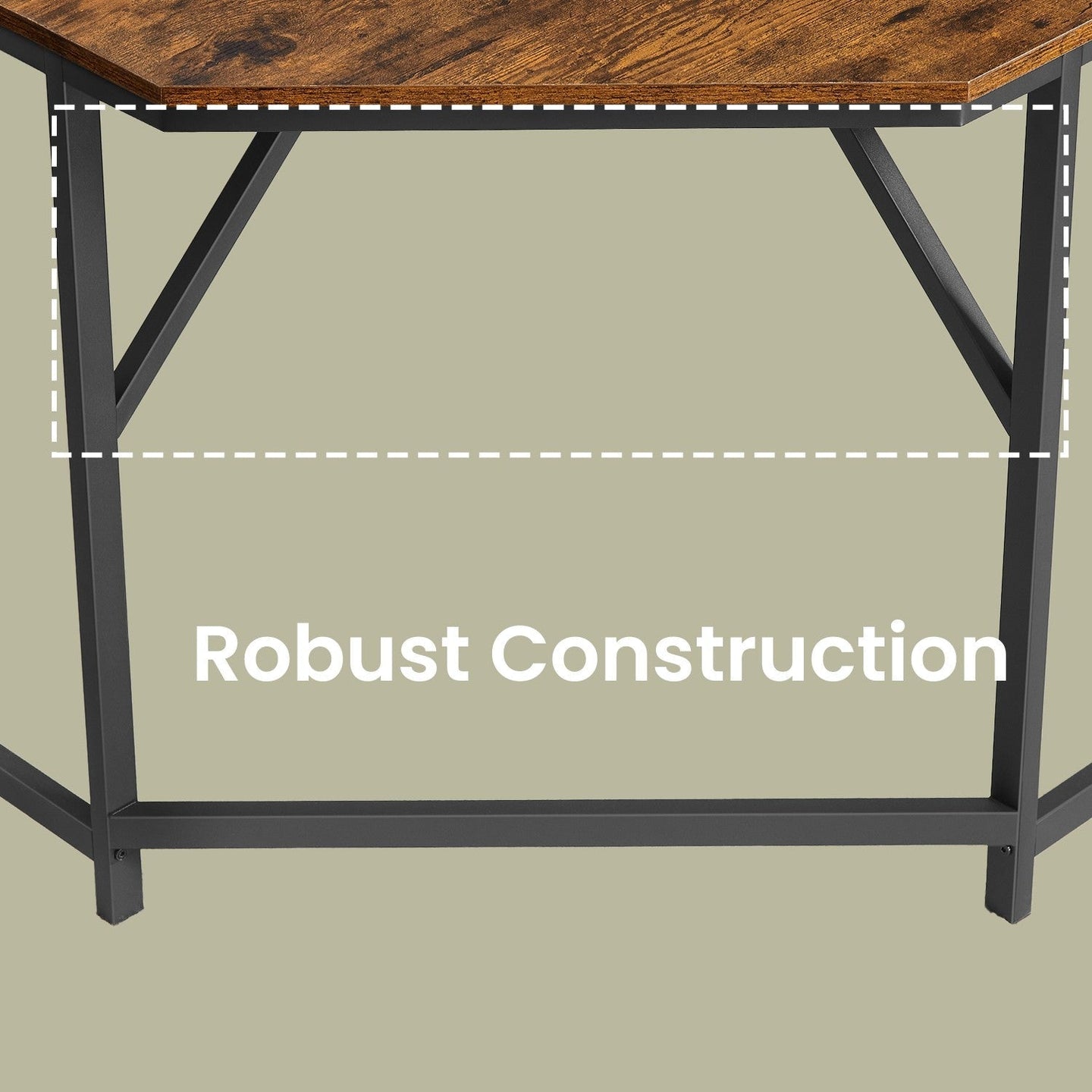 L-Shaped Corner Desk - Particle Board - Brown