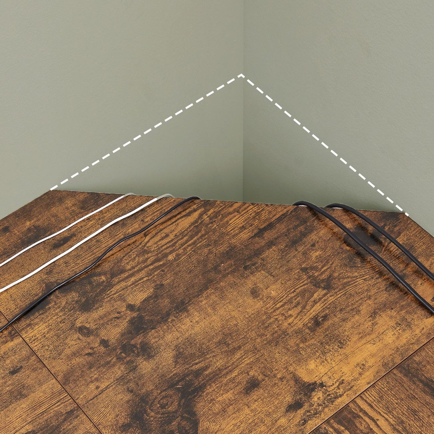 L-Shaped Corner Desk - Particle Board - Brown