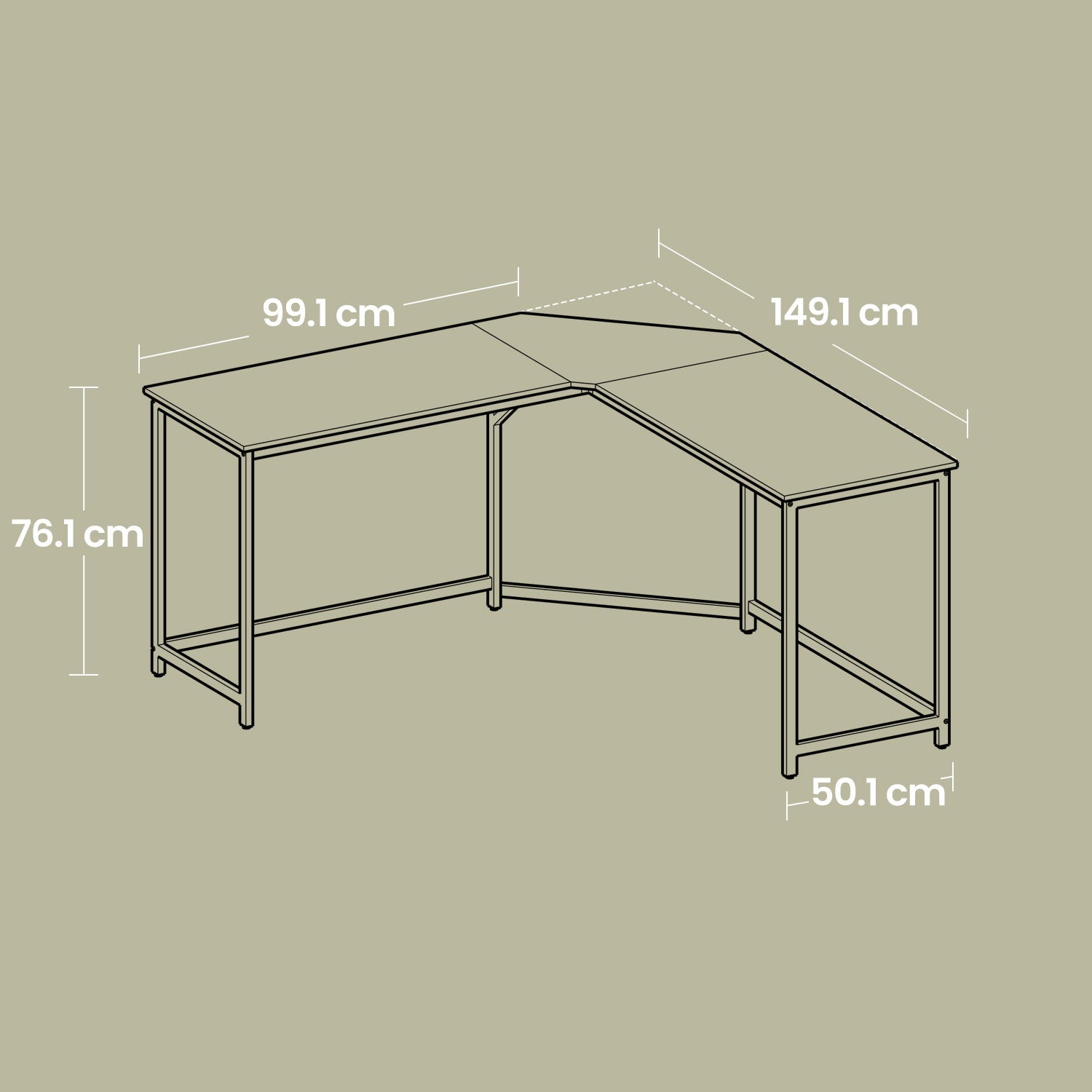 L-Shaped Corner Desk - Particle Board - Brown