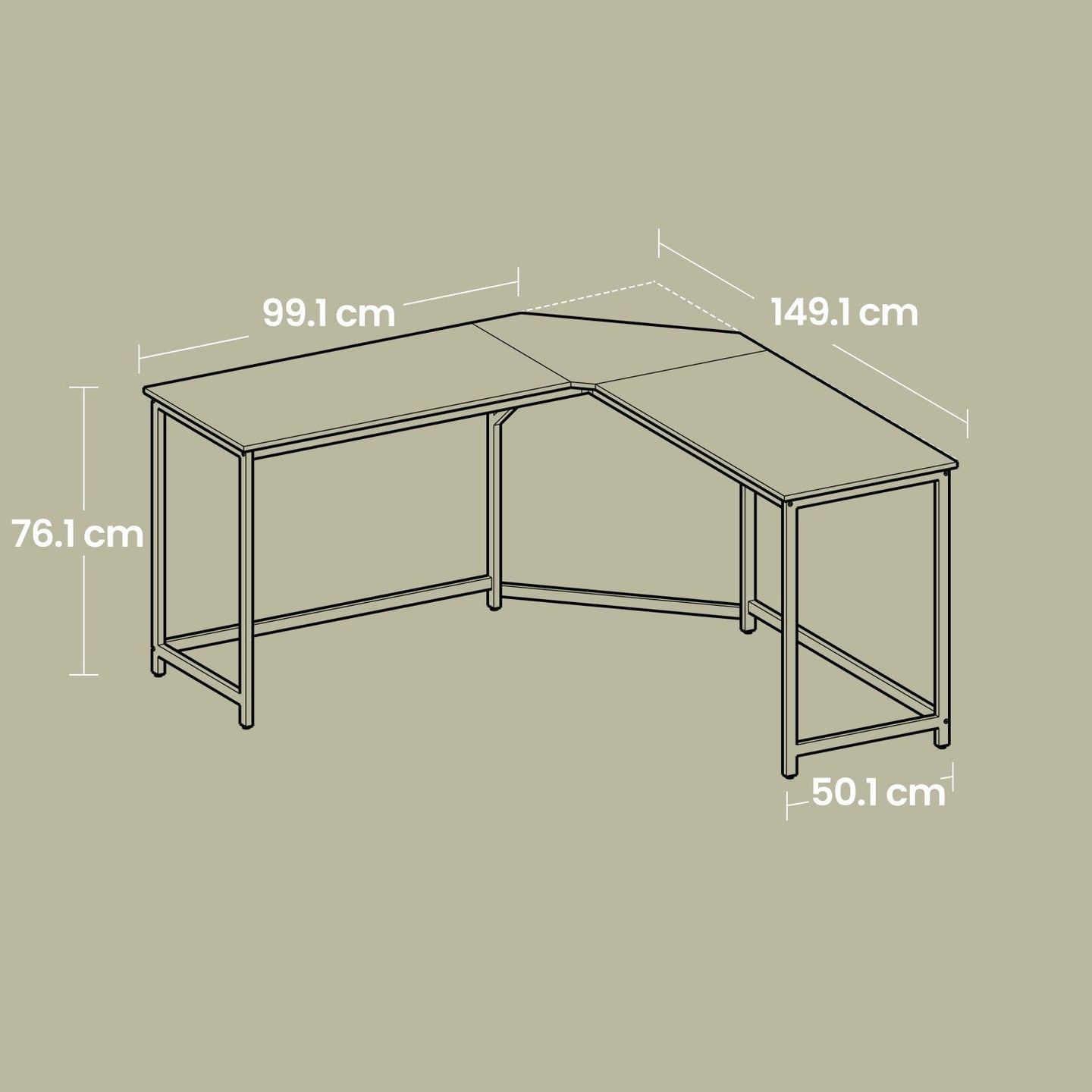 L-Shaped Corner Desk - Particle Board - Brown