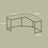 L-Shaped Corner Desk - Particle Board - Brown