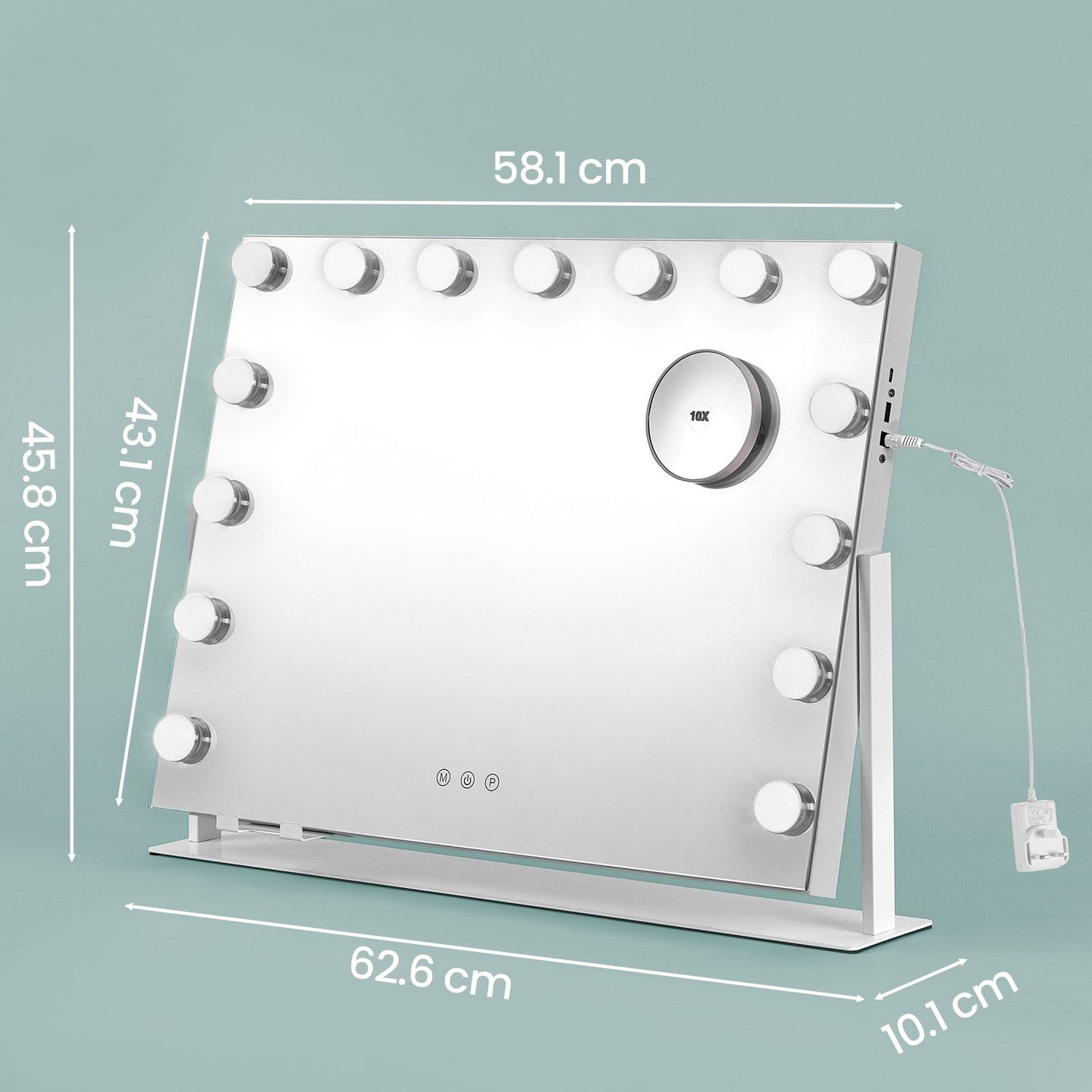 Vanity Makeup Mirror - 15 Bulbs - Glass - Touch Control