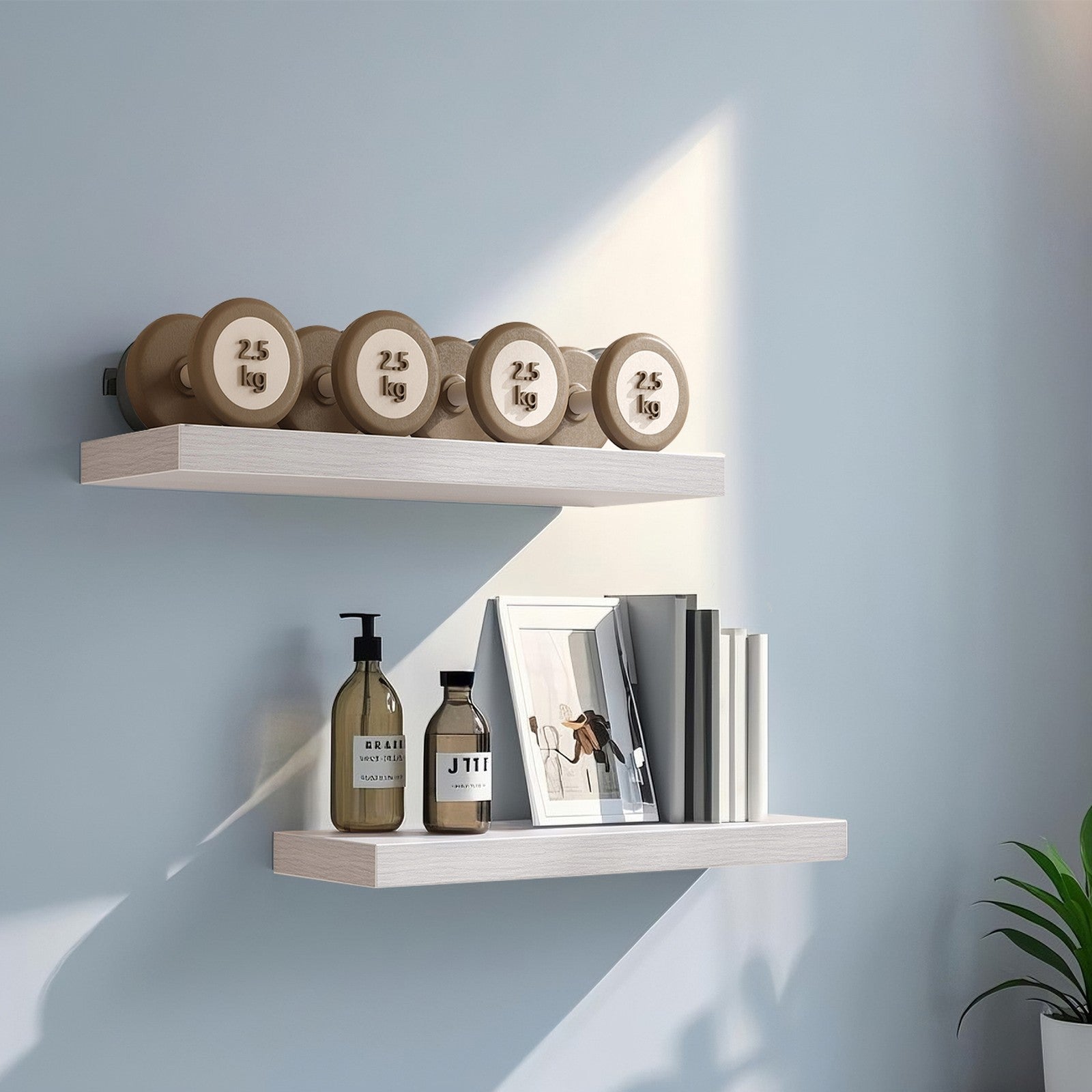 Floating Wall Shelf - Wood - Maple White - Versatile Display for Living Room and Bedroom