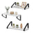 Set of 3 Floating Display Shelves - Wood Wood and steel - Black