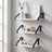Set of 3 Floating Display Shelves - Wood Wood and steel - Black