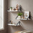 Set of 3 Floating Display Shelves - Wood Wood and steel - Black