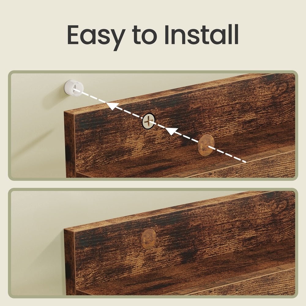 Floating Wall Shelves - 38 - Particleboard - Hidden Mounting System