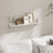 Floating Wall Shelves - MDF - Matte White - Set of 2 with Front Edges for Picture Frames