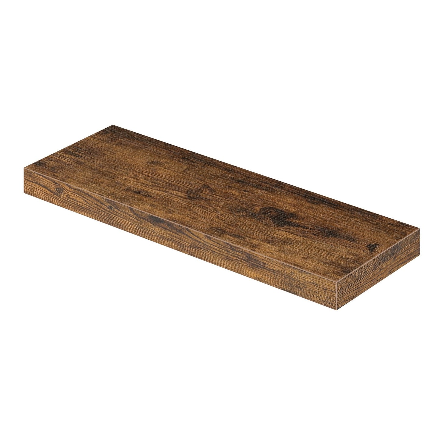 Floating Shelf - MDF - Rustic Brown - Wall Mounted Storage for Photos and Decorations