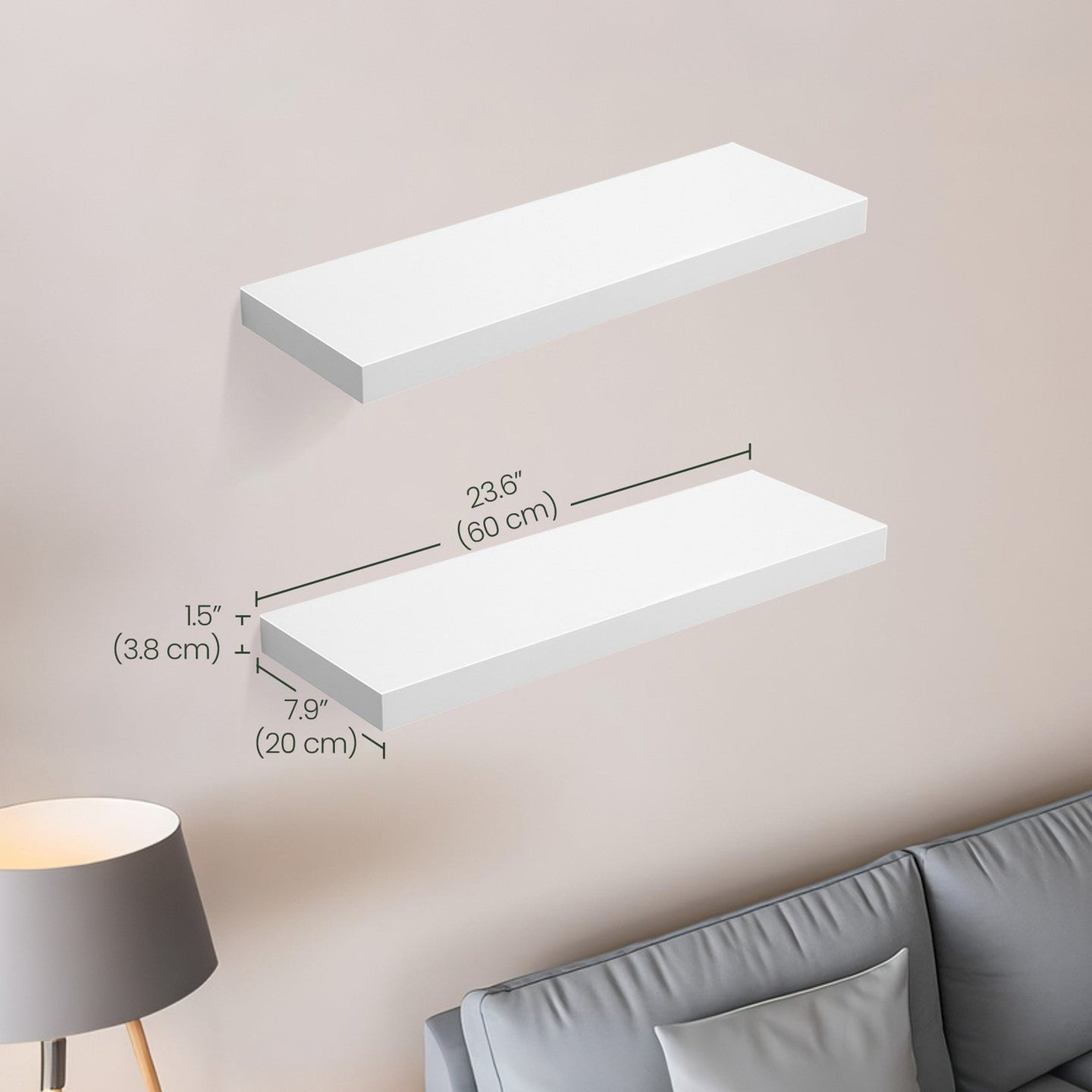 Floating Shelf - MDF - Rustic Brown - Wall Mounted Storage for Photos and Decorations