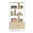 Bookshelf 4 Shelves Stable Steel Structure - Wood and Steel - Natural Beige and Cloud White
