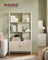 Bookshelf 4 Shelves Stable Steel Structure - Wood and Steel - Natural Beige and Cloud White