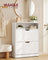 3-Tier Shoe Cabinet - Particleboard - Cloud White - with 2 Flip Doors