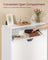 3-Tier Shoe Cabinet - Particleboard - Cloud White - with 2 Flip Doors