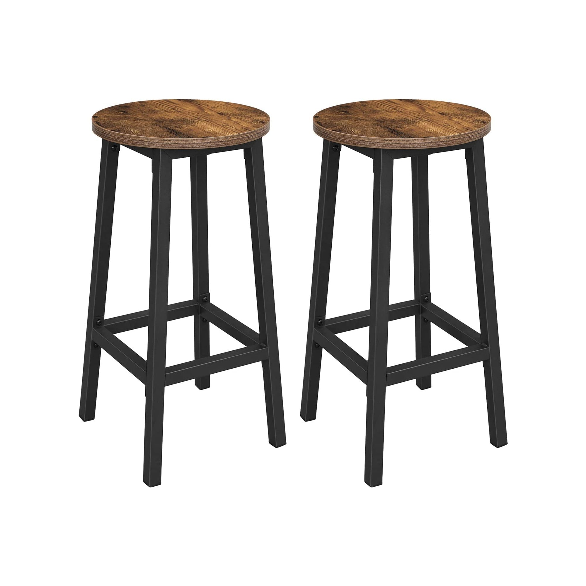 Bar Stools - Metal - Ebony Black - Durable Design for Everyday Use