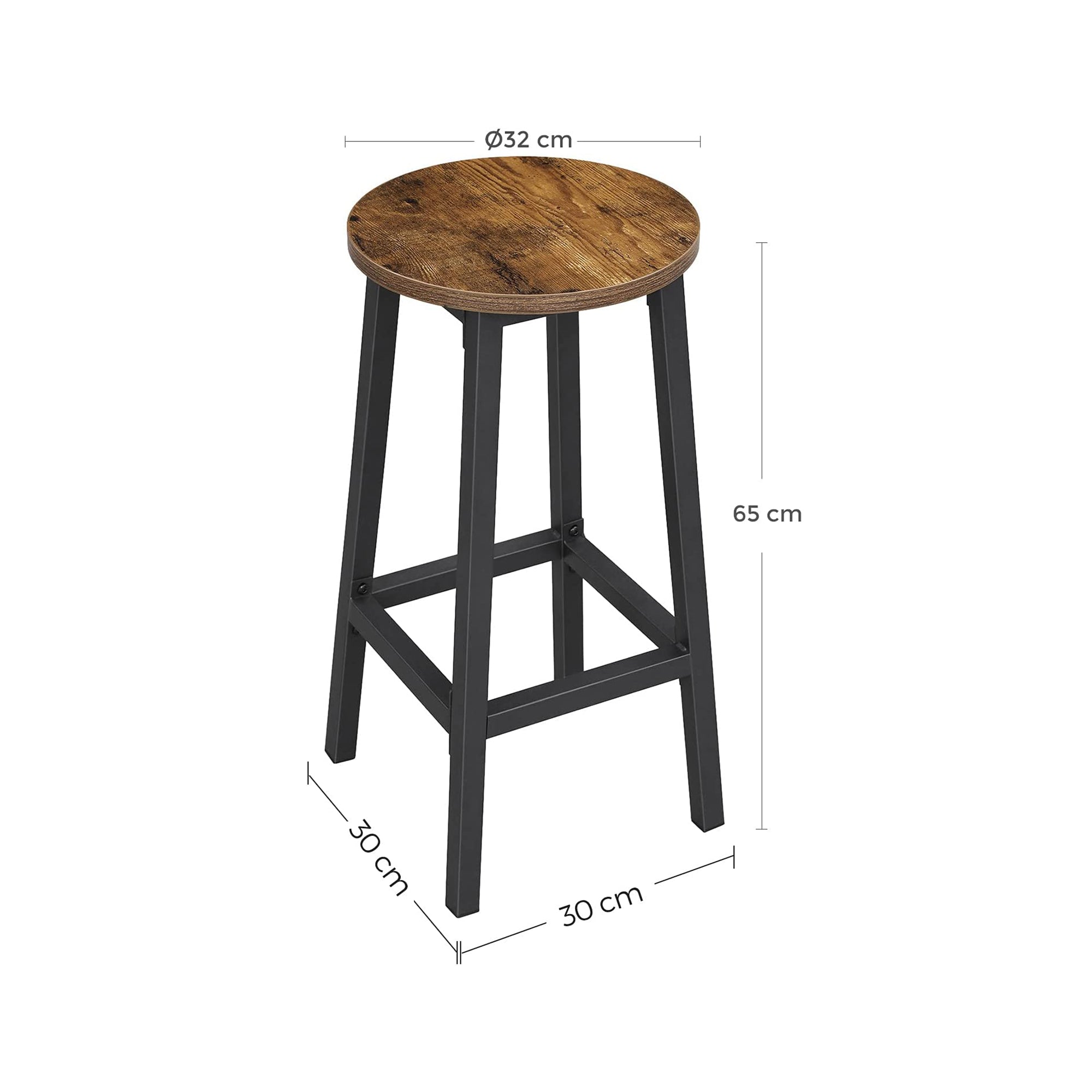 Bar Stools - Metal - Ebony Black - Durable Design for Everyday Use