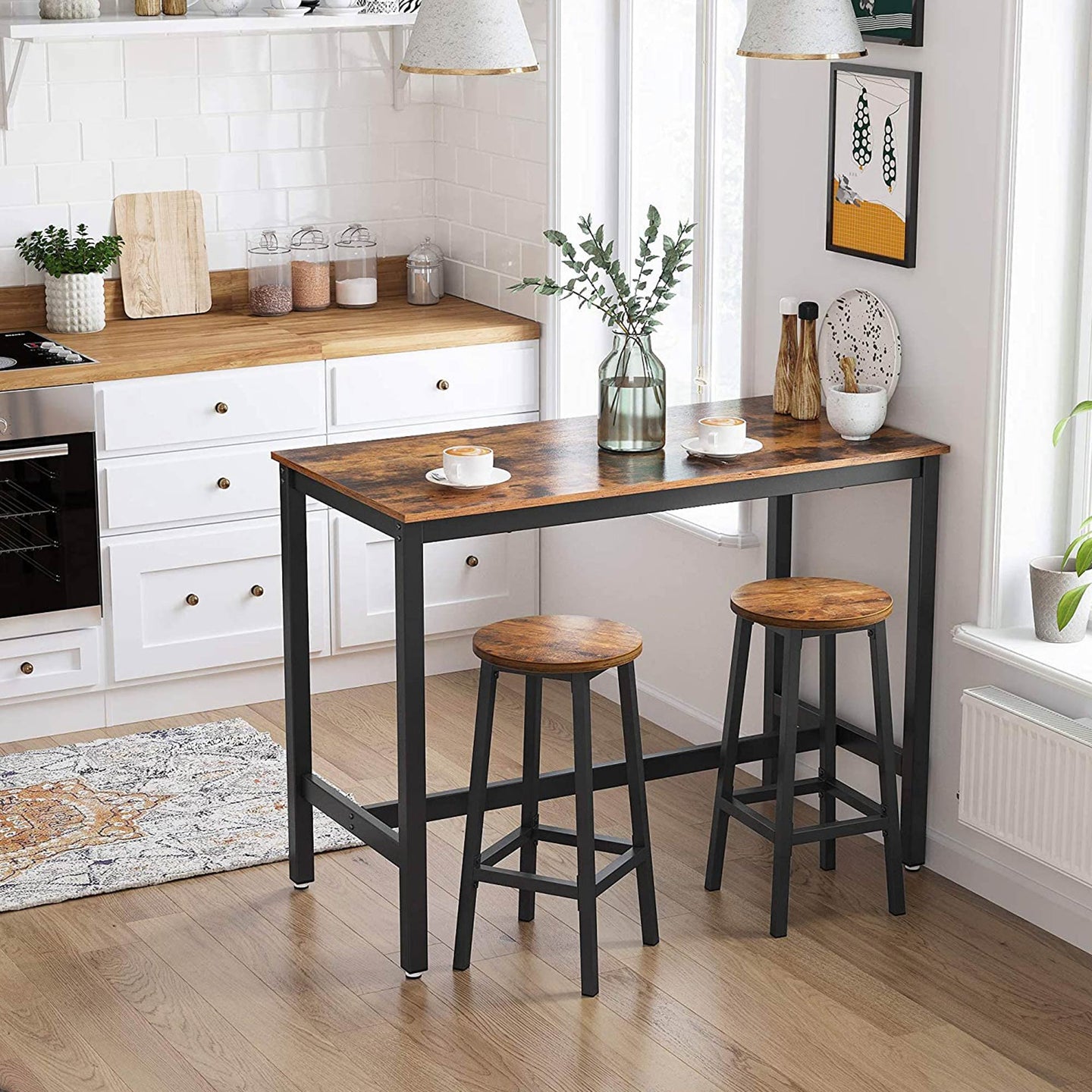 Bar Stools - Metal - Ebony Black - Durable Design for Everyday Use